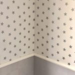 Papel de Parede, Liso, Cinza, Estrelas, Quarto Infantil