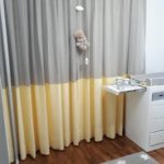 Cortina, Quarto Infantil, Cinza e Amarela, Franzida